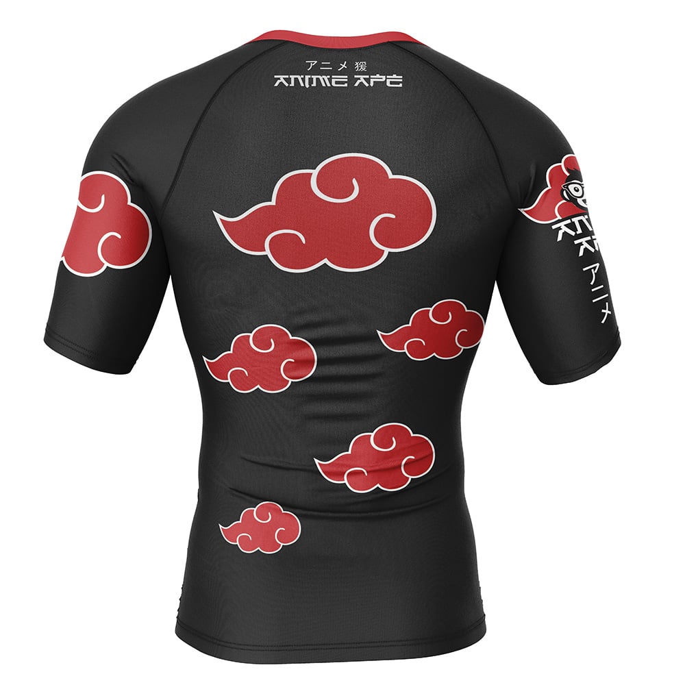 Naruto Akatsuki Short Sleeve Rash Guard Compression Shirt