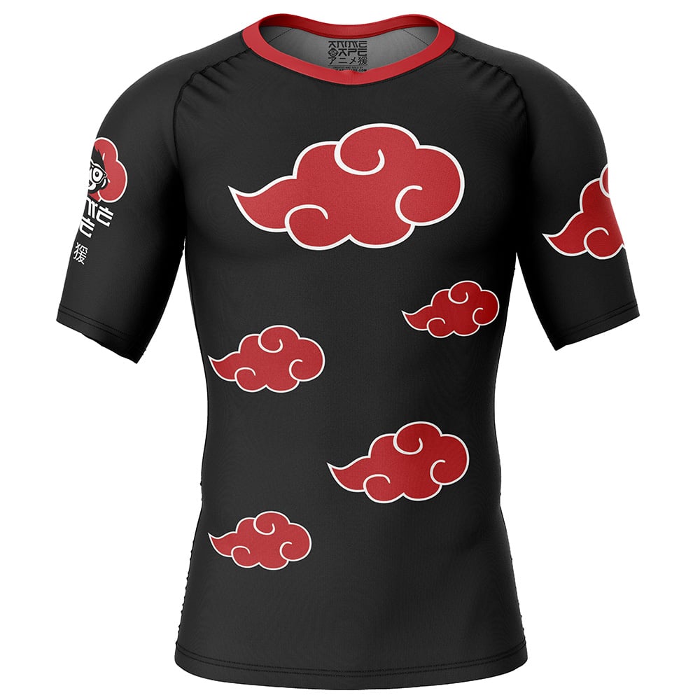 Naruto Akatsuki Short Sleeve Rash Guard Compression Shirt