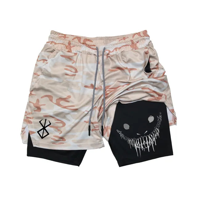 Berserk Running Double Shorts Men Fitness