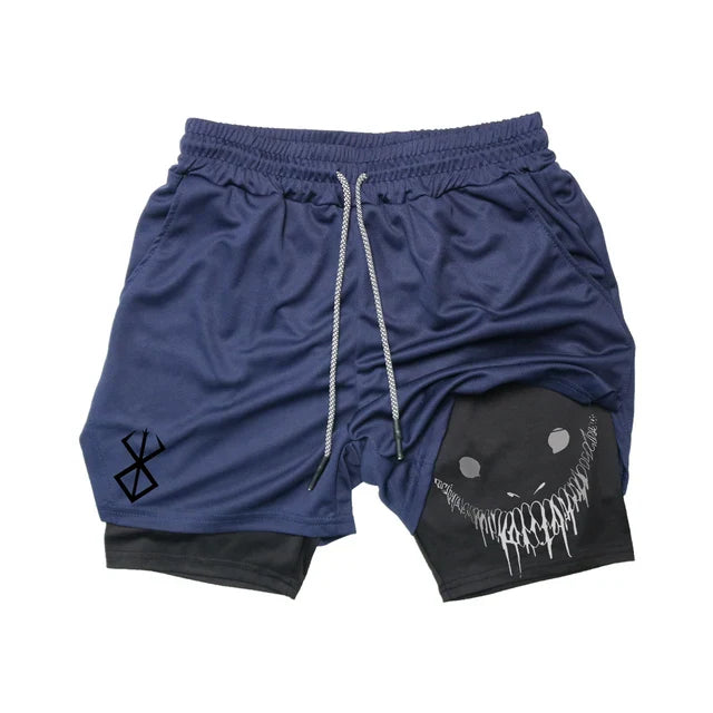 Berserk Running Double Shorts Men Fitness