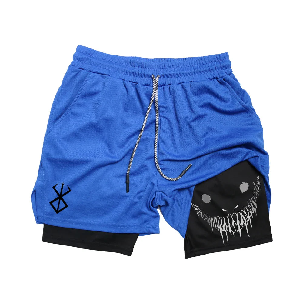 Berserk Running Double Shorts Men Fitness