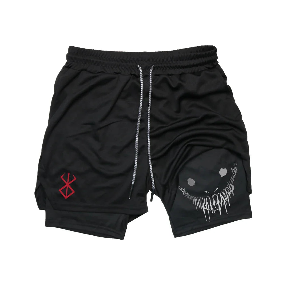 Berserk Running Double Shorts Men Fitness