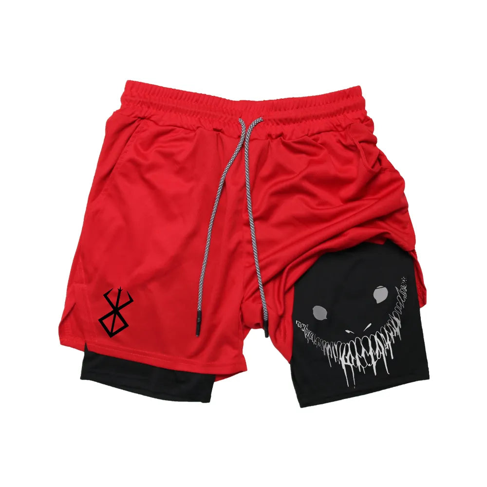 Berserk Running Double Shorts Men Fitness