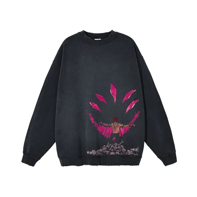 Jujutsu Kaisen Sukuna Washed Crewneck Sweatshirt