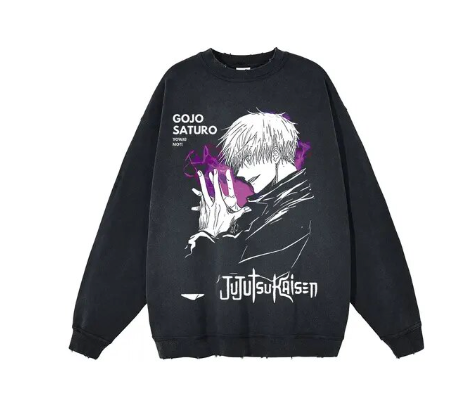 Jujutsu Kaisen Saturo Gojo Washed Crewneck Sweatshirt