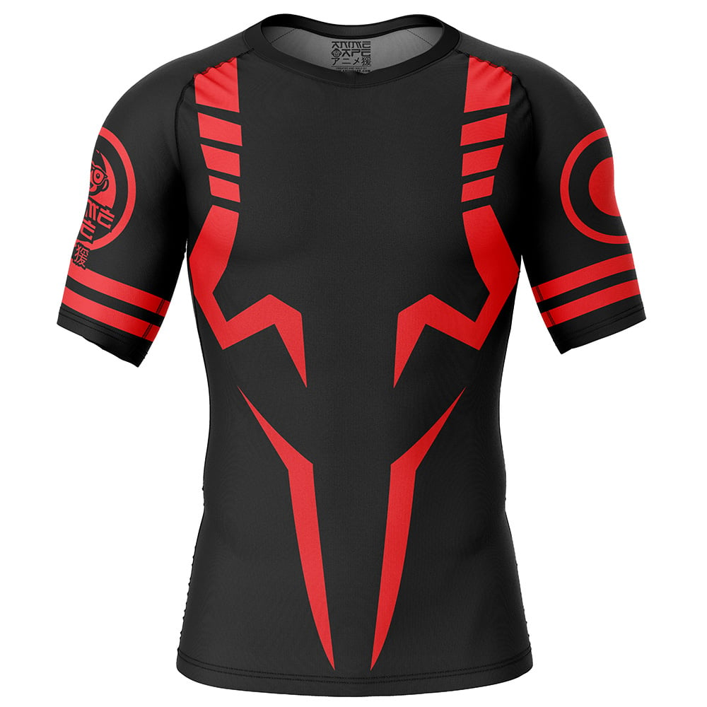 Sukuna Jujutsu Kaisen Short Sleeve Rash Guard Compression Shirt