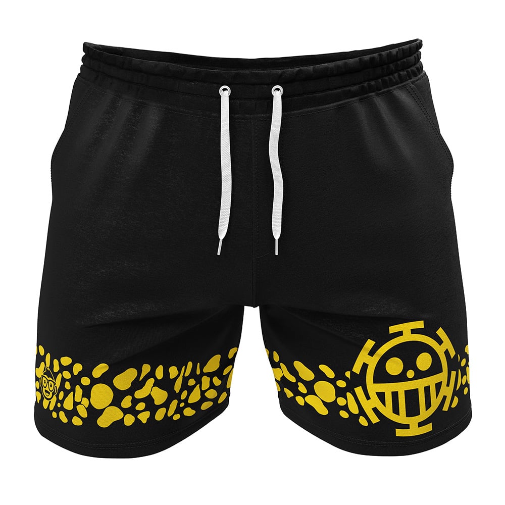 Trafalgar D. Water Law Black Punk Hazard One Piece Gym Shorts